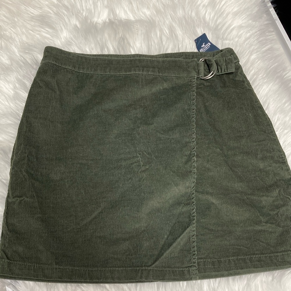 Hollister Forest Green Corduroy Mini Skirt